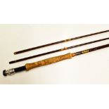 Hardy Glass Fibre fly rod - 9ft 2pc c/w spare tip line 6#, alloy screw locking fitting each