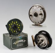 Interesting trio of fishing reels - The Universal sidecaster patent reel no.642282 3.5 inch dia with