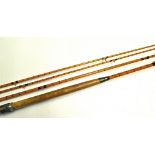 Hardy's Alnwick salmon split cane fly rod - "The Wye -Steel Centre" 12ft 6in 3pc palakona with 2x