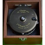 Fine J W Young & Sons "The Purist" centre pin reel - 4." dia model no 2030 complete with letter