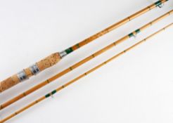 Fine "The Special Super Carp Deluxe" split cane rod - 10ft 9in 3pc with agate lined butt and tip
