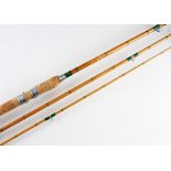 Fine "The Special Super Carp Deluxe" split cane rod - 10ft 9in 3pc with agate lined butt and tip