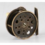 Scarce Hardy The Houghton All Brass Perfect 2 5/8" trout fly reel c. 1896 - with Rod In Hand,