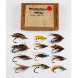 Large Salmon Flies: Twelve packets containing individual salmon flies to gut - tied on large irons