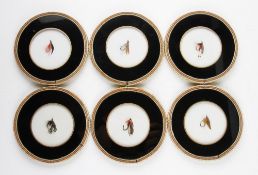 Set of 6 decorative fishing fly wine coasters - with heat resisting tops and embroider rims -