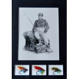 George Kelson and John Traherne - Pair of Interesting Fishing Prints each mounted with 3x fully