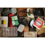 Treasure trove of fly boxes, fly vice, flies, cast cases, and wallets et al: 5x Ogden Smiths Mermaid