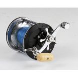 Penn Longbeach Sea Fishing Reel No68 with counter balanced torpedo handle (some damage), chrome