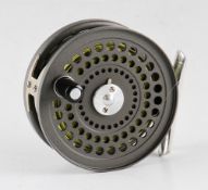 Orvis CFO 5 alloy bar stock trout fly reel - Made in England by Hardy - 3.25" dia, black handle,