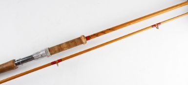 Fine Hardy Bros Alnwick salmon spinning rod - "No.2 L.R.H Spinning Palakona" 9ft 6in 2pc with