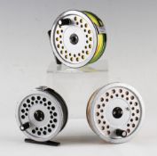 2x Hardy Bros The Viscount Mk. II trout fly reels and spare spool - Model 150 c/w spare spool and