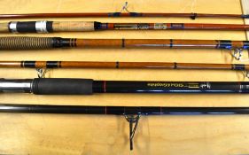 ABU Atlantic 405 9ft 2pc Glass Fibre Boat Rod with very clean 27.5" cork handle (VG): and good