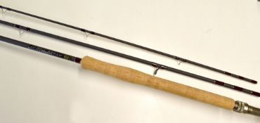 Fine Bruce and Walker Hand Built carbon salmon fly rod - S/T/Salmon D.H 11ft 3in 3pc, line 7-9DT,