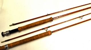 2x Hardy Bros Alnwick Palakona rods - The Perfection 9ft 2pc fly rod with alloy screw reel