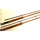 2x Hardy Bros Alnwick Palakona rods - The Perfection 9ft 2pc fly rod with alloy screw reel