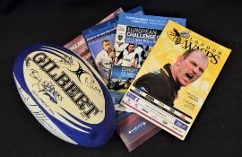 Sale Sharks Signed 2004-5 Rugby Ball & 2005-7 Rugby Programmes (5): As new Branded Sale Sharks