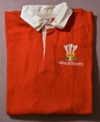 1973 Mervyn Davies Wales Rugby tour to Canada No. 8 matchworn rugby jersey: Additional badge