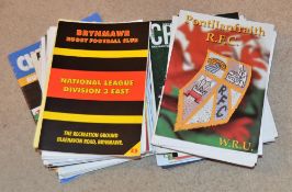 Rugby Club Programmes from Monmouthshire/Gwent (69): Programmes from 21 different local home clubs