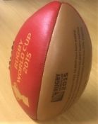 RWC 2015 official issue Gilbert Leather presentation rugby ball: In original box, two-tone special