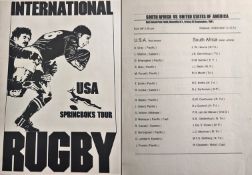 1981 Rare USA v South Africa rugby programme: The authorities decided to move the match with minimal