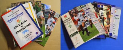 17x England Home Rugby Programmes of the 1990s: v Argentina 1990, England B v South Africa 1992,