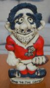 Rugby Grogg , 12" Jones the Jink (Centre), No.12: large early rough-cut large hollow ceramic