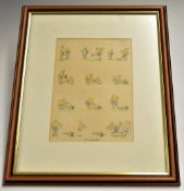 1920s Framed & Glazed Fougasse Punch rugby cartoon print: Typical, humorous, line drawn and hand-