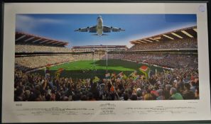 1995 Rugby World Cup Ltd Edition print - Jumbo Jet over Ellis Park: Iconic colour photograph of