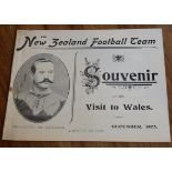 Original 1905 Souvenir booklet of the All Blacks' visit to Wales: 12 pp original in condition good