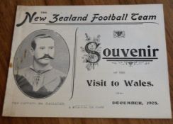 Original 1905 Souvenir booklet of the All Blacks' visit to Wales: 12 pp original in condition good