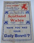 1935 Wales v Scotland Rugby Programme: 16 pp Cardiff issue for the game opening the New North