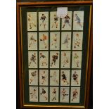 1924 Rugby Cigarette Card Set Reprint, Framed & Glazed: Reprinted 1992, F & J Smith's 25 Prominent