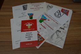 Scarce 1990 Wales in Namibia Rugby Programmes etc (7): Almost the whole package from the tour,