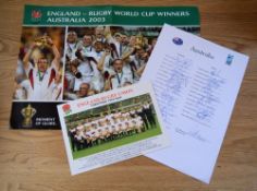 England & Australia Rugby Memorabilia (3): Foldout A3 poster featuring bold colour pictures of