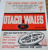 1969 Otago v Wales Rugby Programme: Large format substantial issue for this tour match won 27-9 by