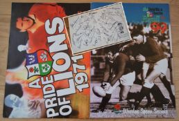 Rare 1971 & 1974 British Lions Rugby Multi-Signed Reunion Brochures (2): Sought-after even without