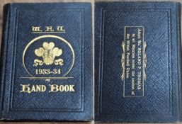 Rare WRU (WFU) Committeeman's Handbook 1933-34: Lovely item, small format black leather-bound