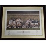 1993 England Rugby Ltd Edition Signed Print 'Grand Slam Glory': Striking print, of Carling and Co.