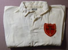 1955 Bryn Meredith Wales v Lions' XV White Matchworn Rugby Jersey: No. 9, a hooker in those days,