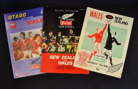 Wales Away Rugby Programmes: Three large-format issues, one the Second Test in Auckland, NZ in 1969,