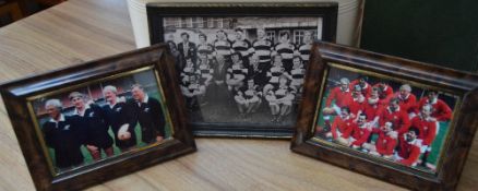 3x small interesting rugby photographs: Two from the 1991 TV film 'Old Scores', where ex-Wales and