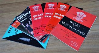 Wales etc v NZ Rugby Programmes (7): Issues v NZ 1953 (last Wales win), 1967, 1972, 1974, 1977 (