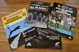 Argentina in NZ Rugby Programmes: 1979 NZ XV (Wellington), 2001 (Christchurch), 2012 (Wellington,