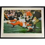 1978 Gareth Edwards Signed Rugby Action Ltd Edition Photo: Well-known colourful image of Gareth
