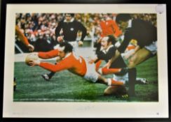 1978 Gareth Edwards Signed Rugby Action Ltd Edition Photo: Well-known colourful image of Gareth