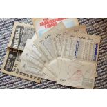 1962/1974 British Lions in S Africa Rugby Selection (6): Six A3 card maps/itineraries/player details
