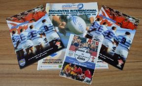 1999 Wales in Argentina Rugby Programmes (4): Quartet of issues in excellent condition for the two