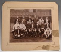 Rare early 1899 South XV v North XV mounted Rugby Photograph: With damage to mount but virtually