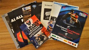 New Zealand v France Rugby Programmes: 1st Tests 1984 & 1989 (both Christchurch), 2nd Test 1999 (