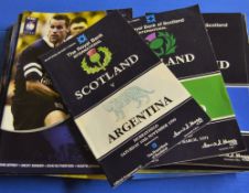 22x Scotland Home Rugby Programmes from 1990s to date: v Argentina 1990, Ireland 1991, France